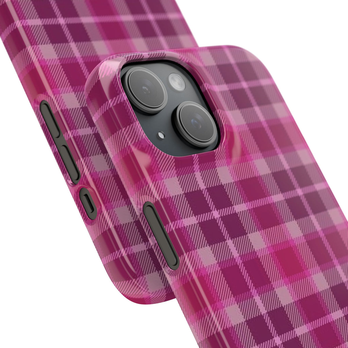Pink Plaid Phone Case — Classic Plaid Snap Case for iPhone