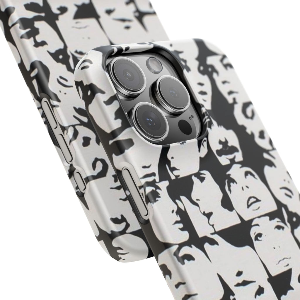 Black and White Face Collage Snap Case