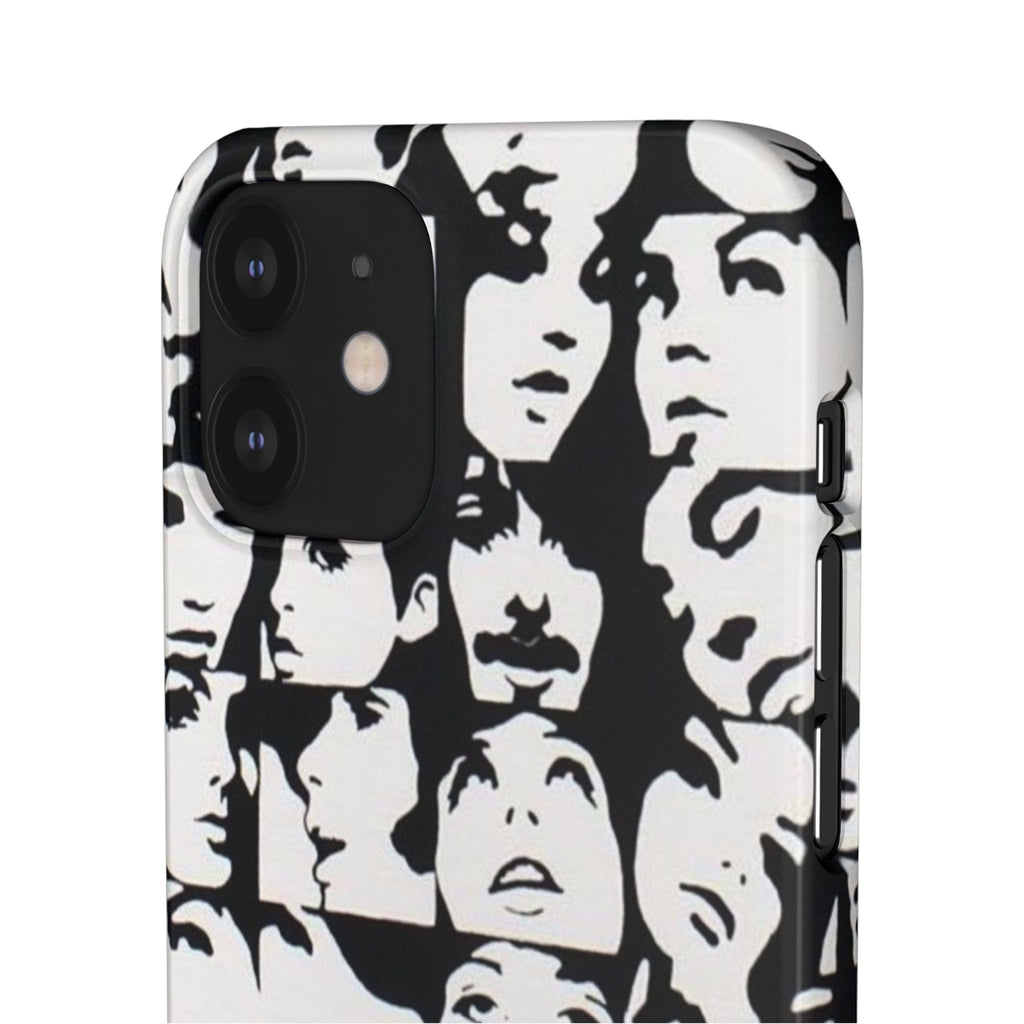 Black and White Face Collage Snap Case
