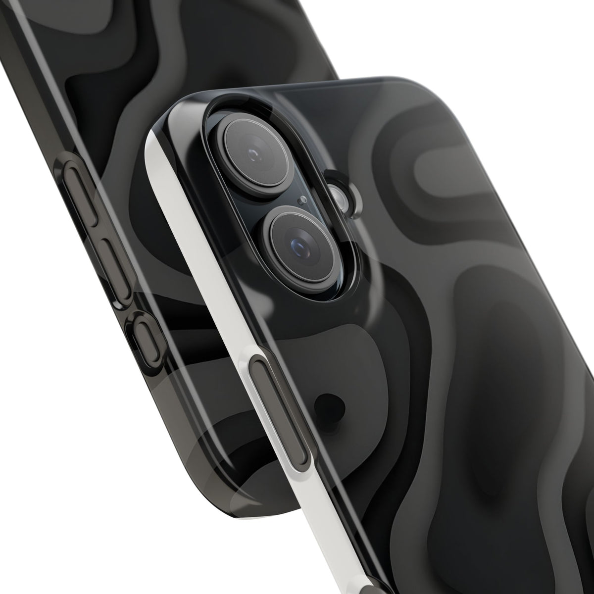 Sleek Black Phone Case, Modern Snap Cases for iPhone, Stylish Tech Accessory, Gift for Him/Her, Minimalist Design, Phone Protection