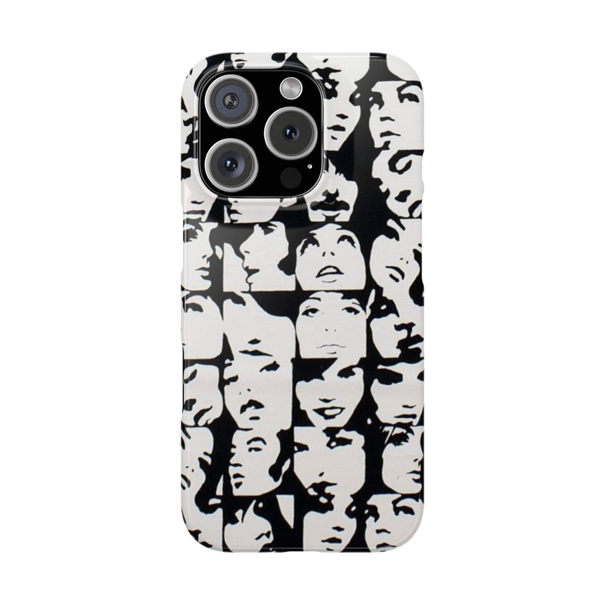 Black and White Face Collage Snap Case