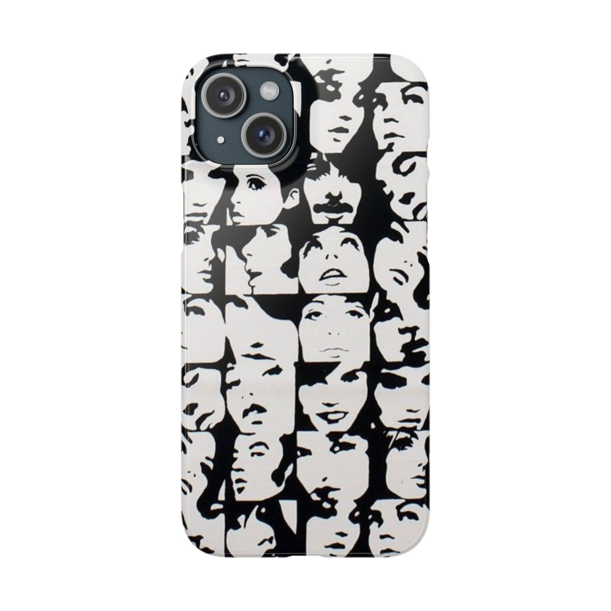 Black and White Face Collage Snap Case