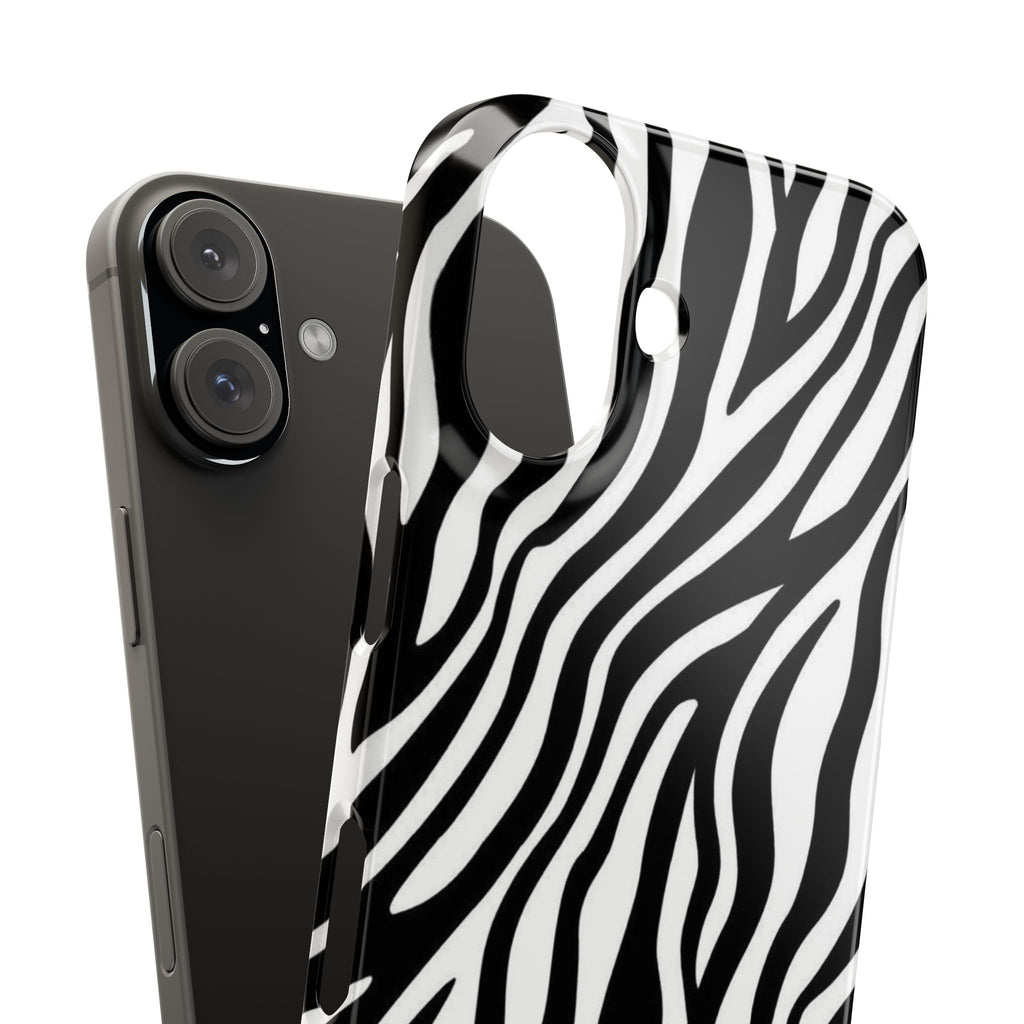 Zebra Print Snap Phone Case — Black & White Animal Pattern