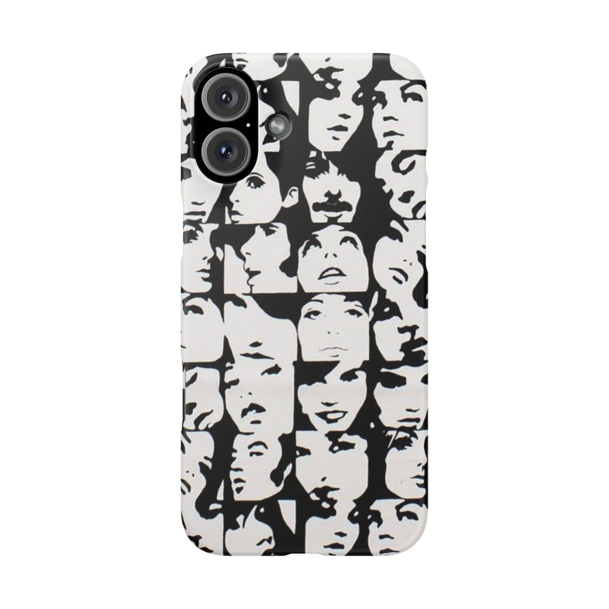 Black and White Face Collage Snap Case