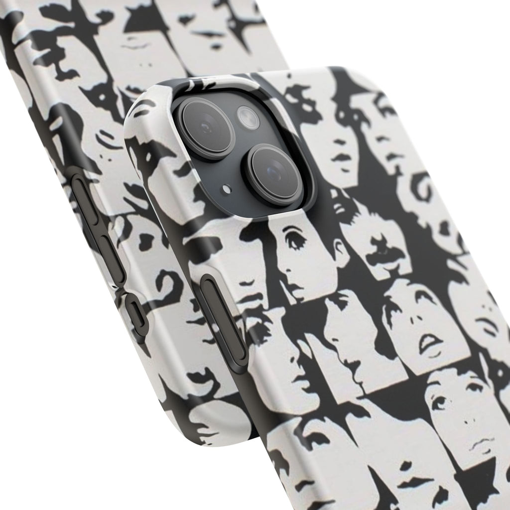 Black and White Face Collage Snap Case