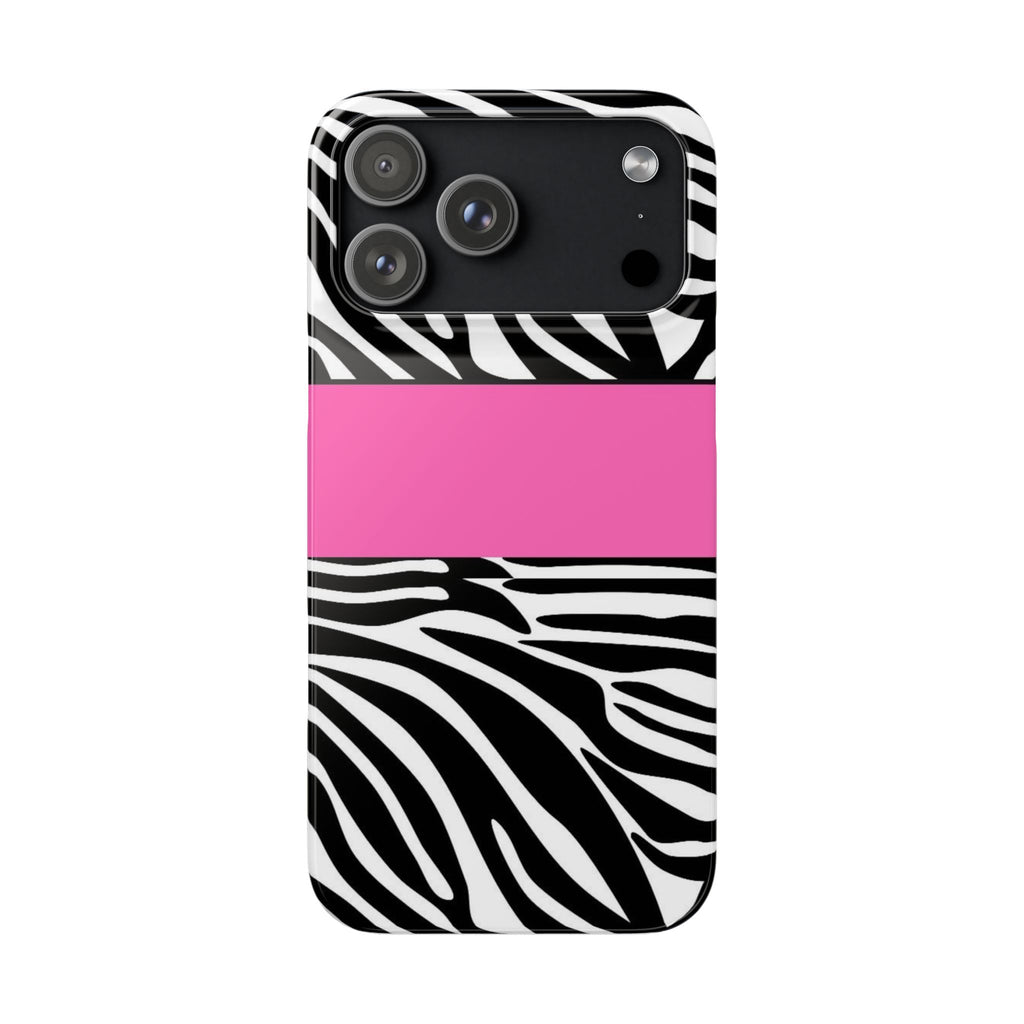 Zebra Stripe Snap Phone Case – Pink Accent