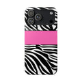 Zebra Stripe Snap Phone Case – Pink Accent
