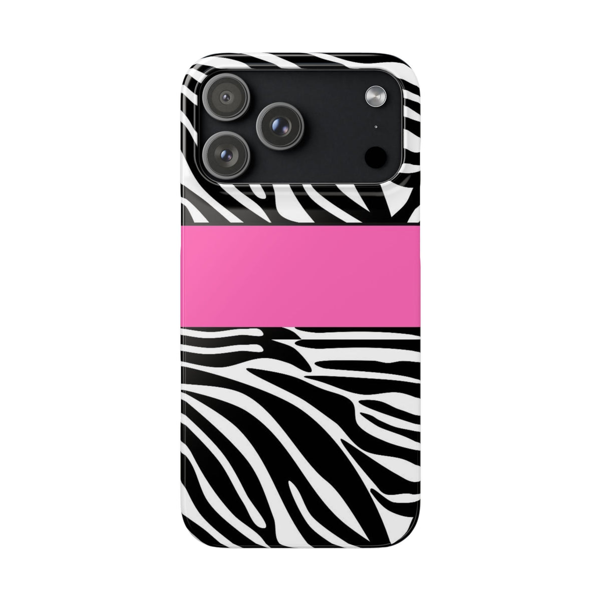 Zebra Stripe Snap Phone Case – Pink Accent