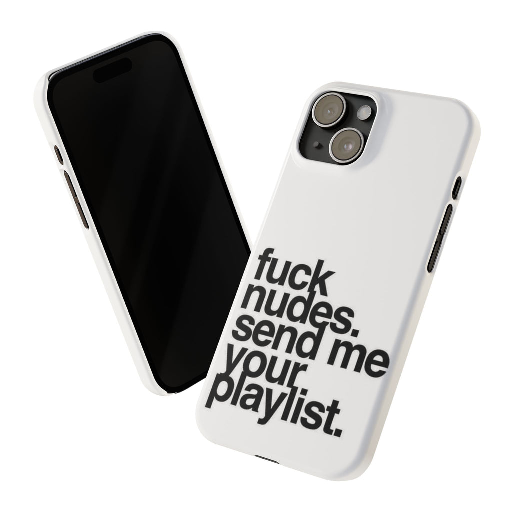 Urban Slim Phone Case: Playlist & Nudes Design, Youthful Gift, Trendy Accessories for Music Lovers, Stylish Phone Protection