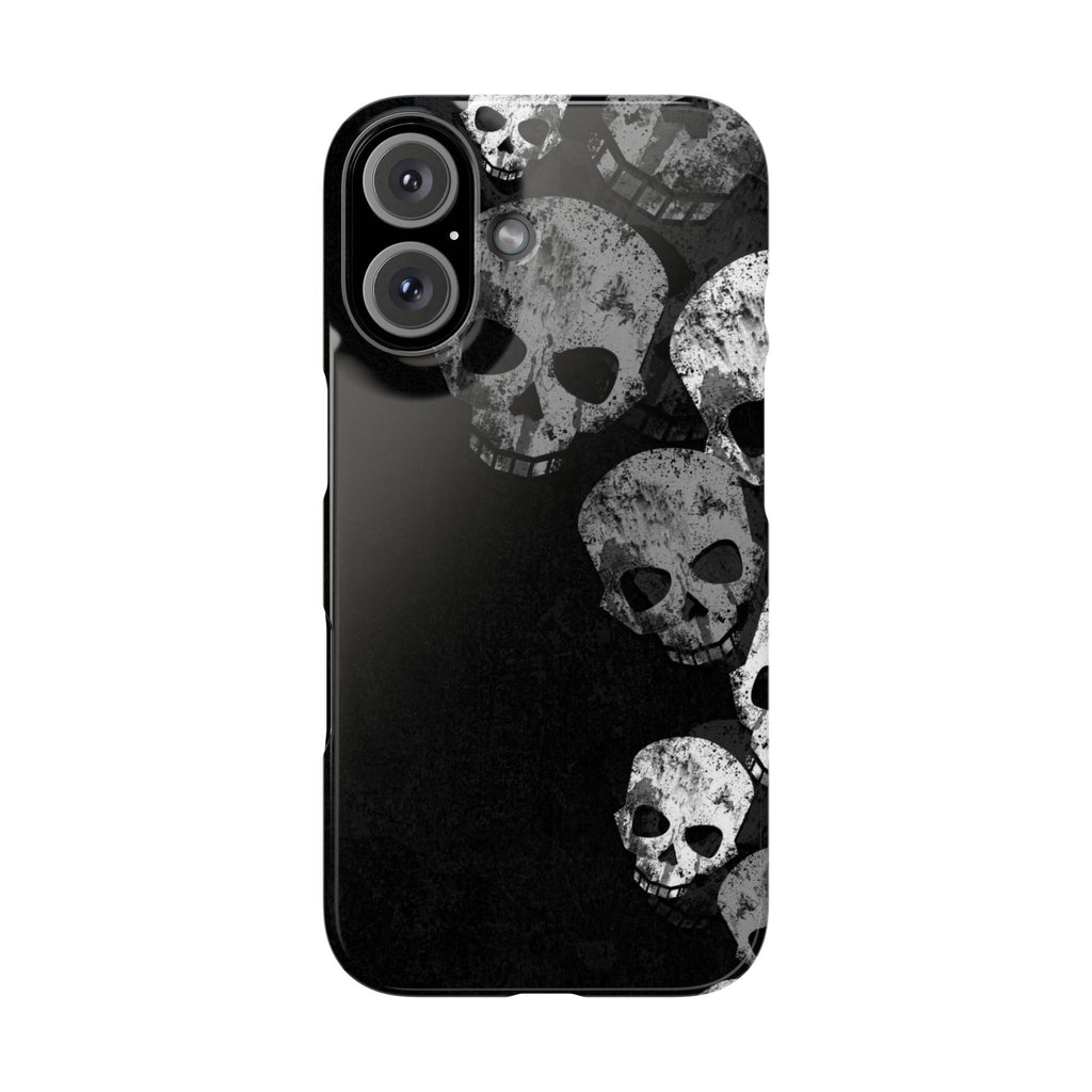 Skull Cascade Snap Phone Case — Gothic Black Grunge iPhone Cover