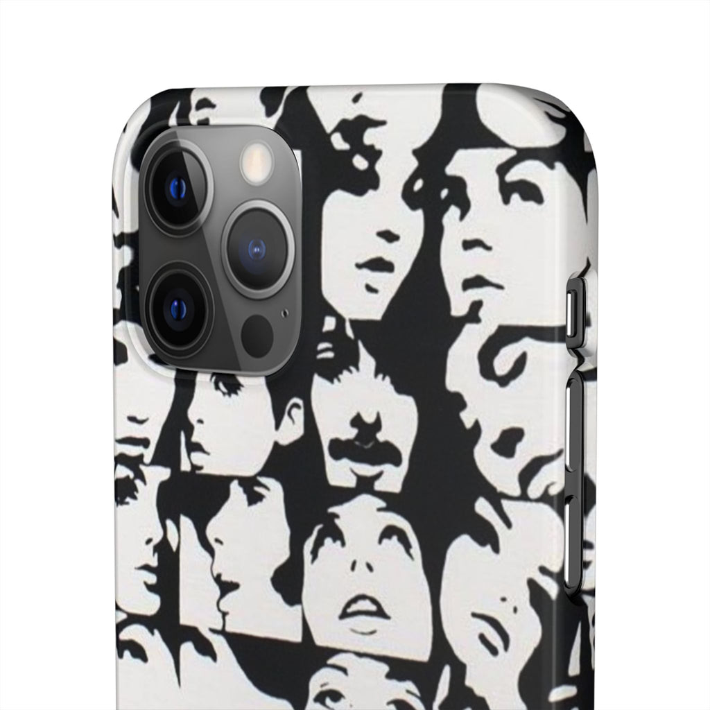 Black and White Face Collage Snap Case