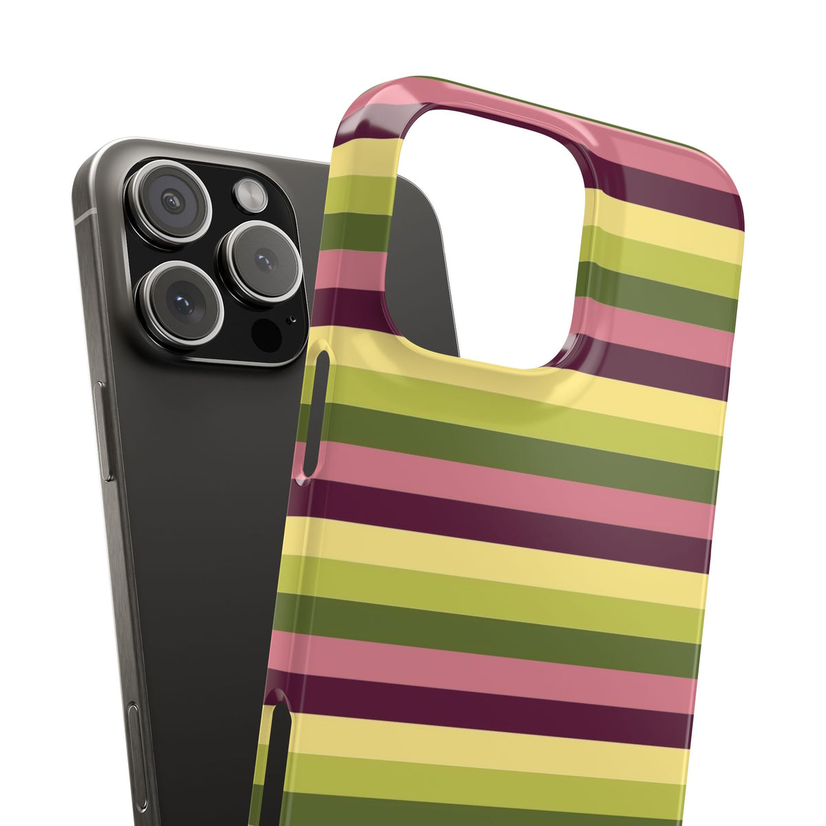 Retro Striped Snap Case