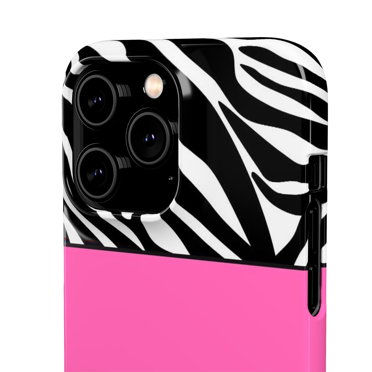 Zebra Stripe Snap Phone Case – Pink Accent