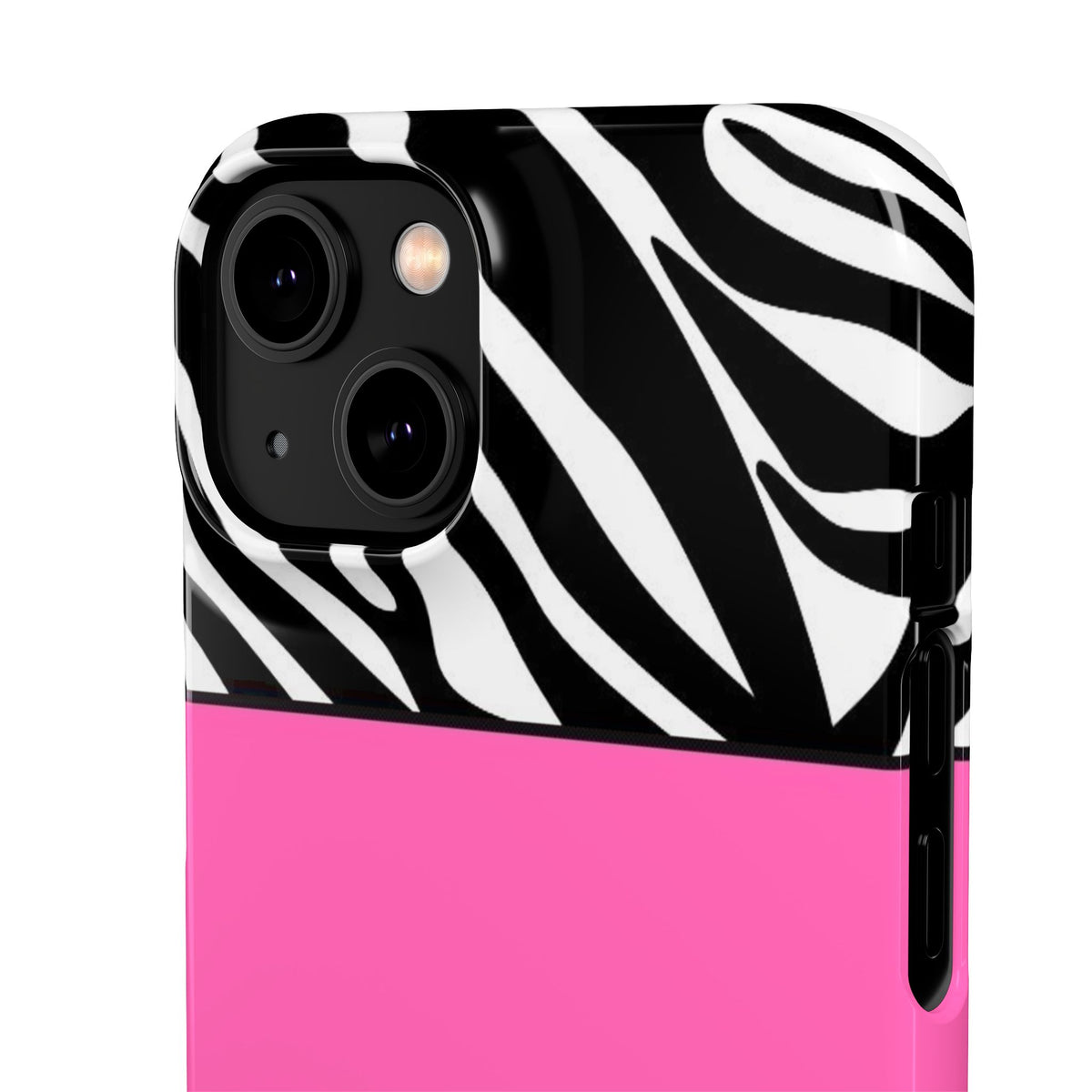Zebra Stripe Snap Phone Case – Pink Accent