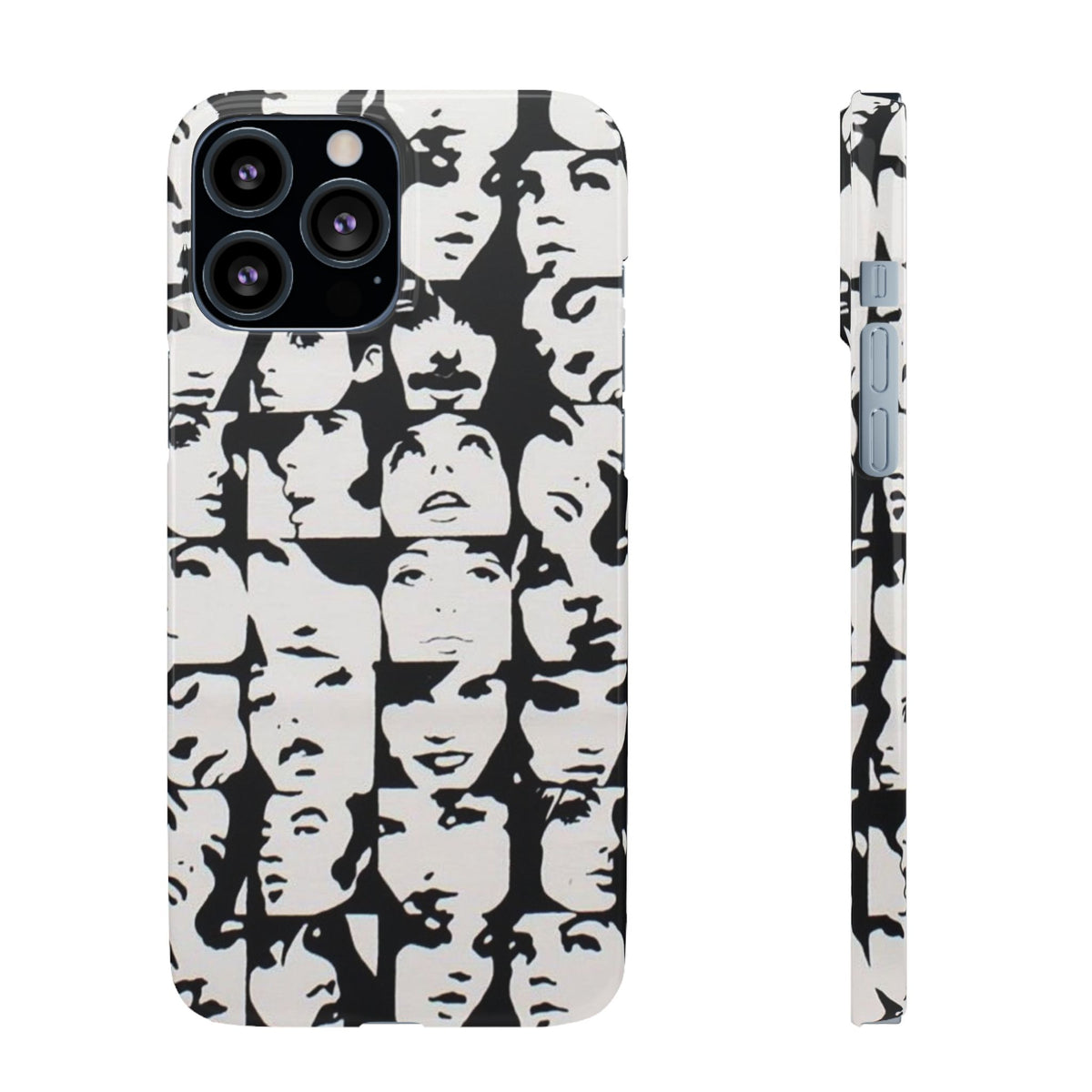 Black and White Face Collage Snap Case