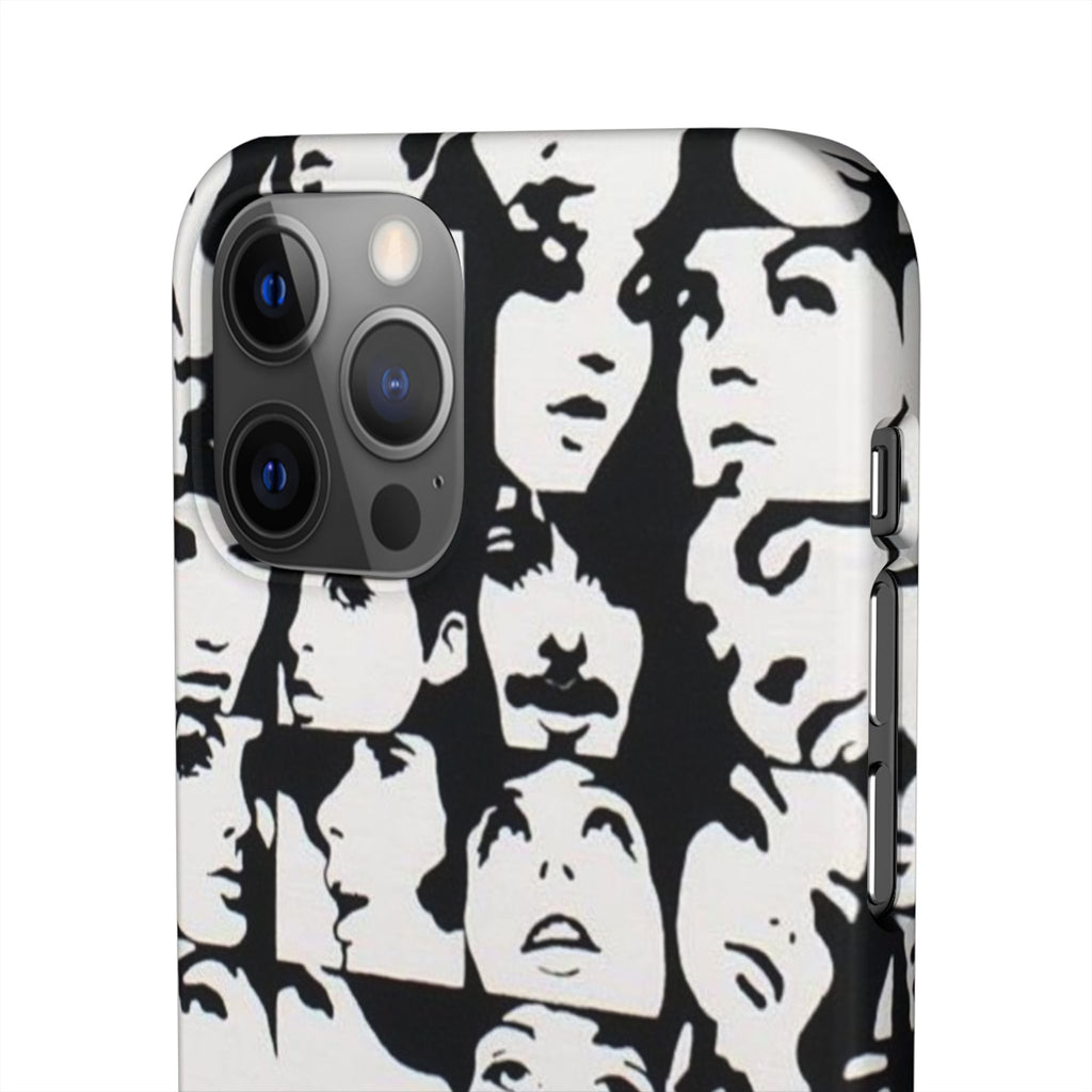 Black and White Face Collage Snap Case