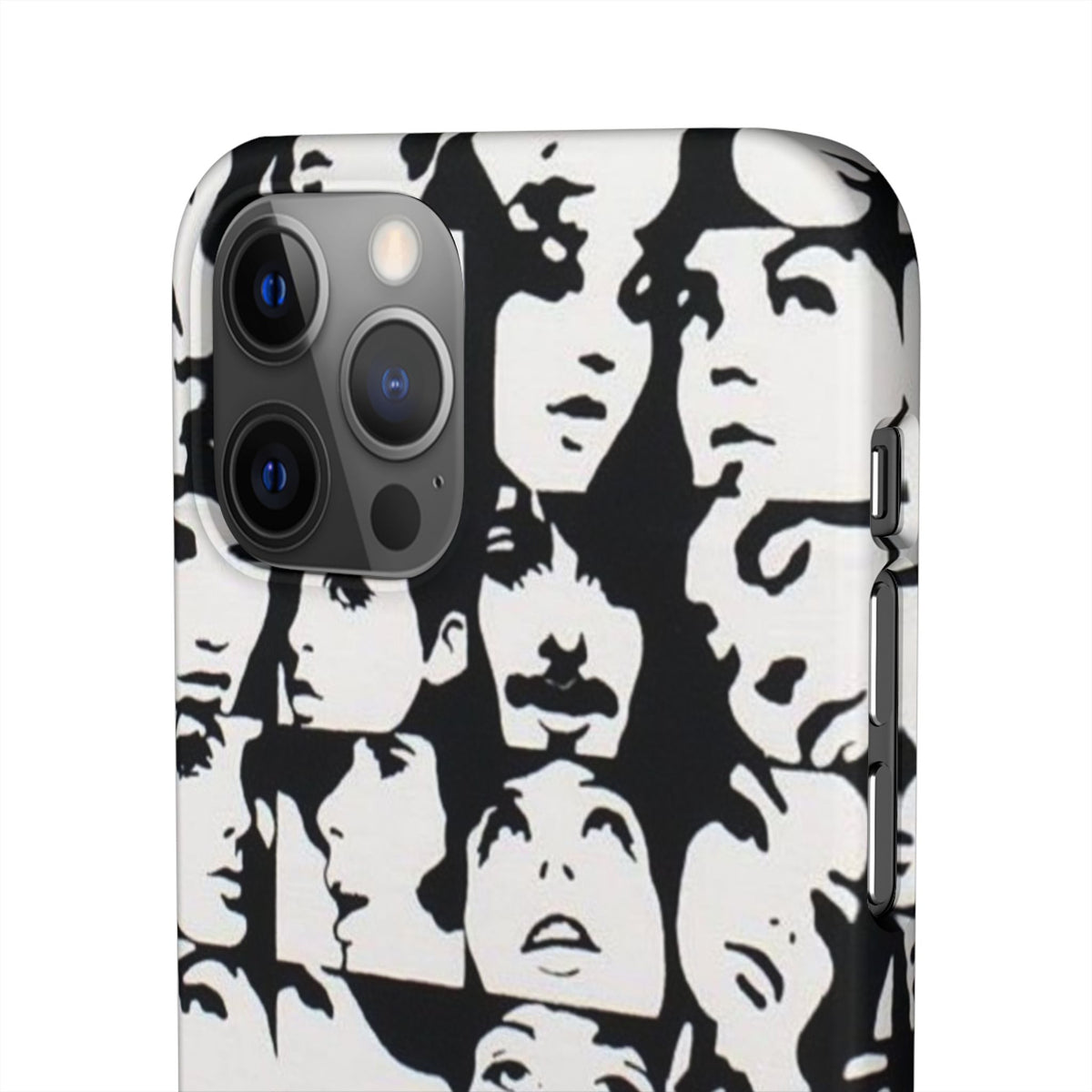 Black and White Face Collage Snap Case