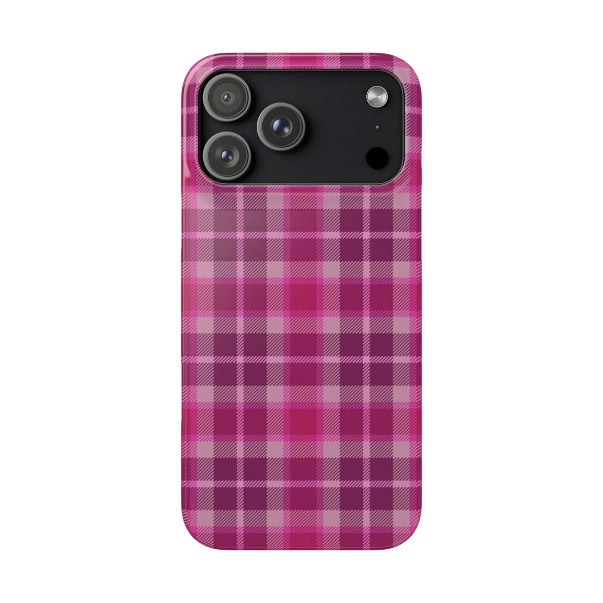 Pink Plaid Phone Case — Classic Plaid Snap Case for iPhone