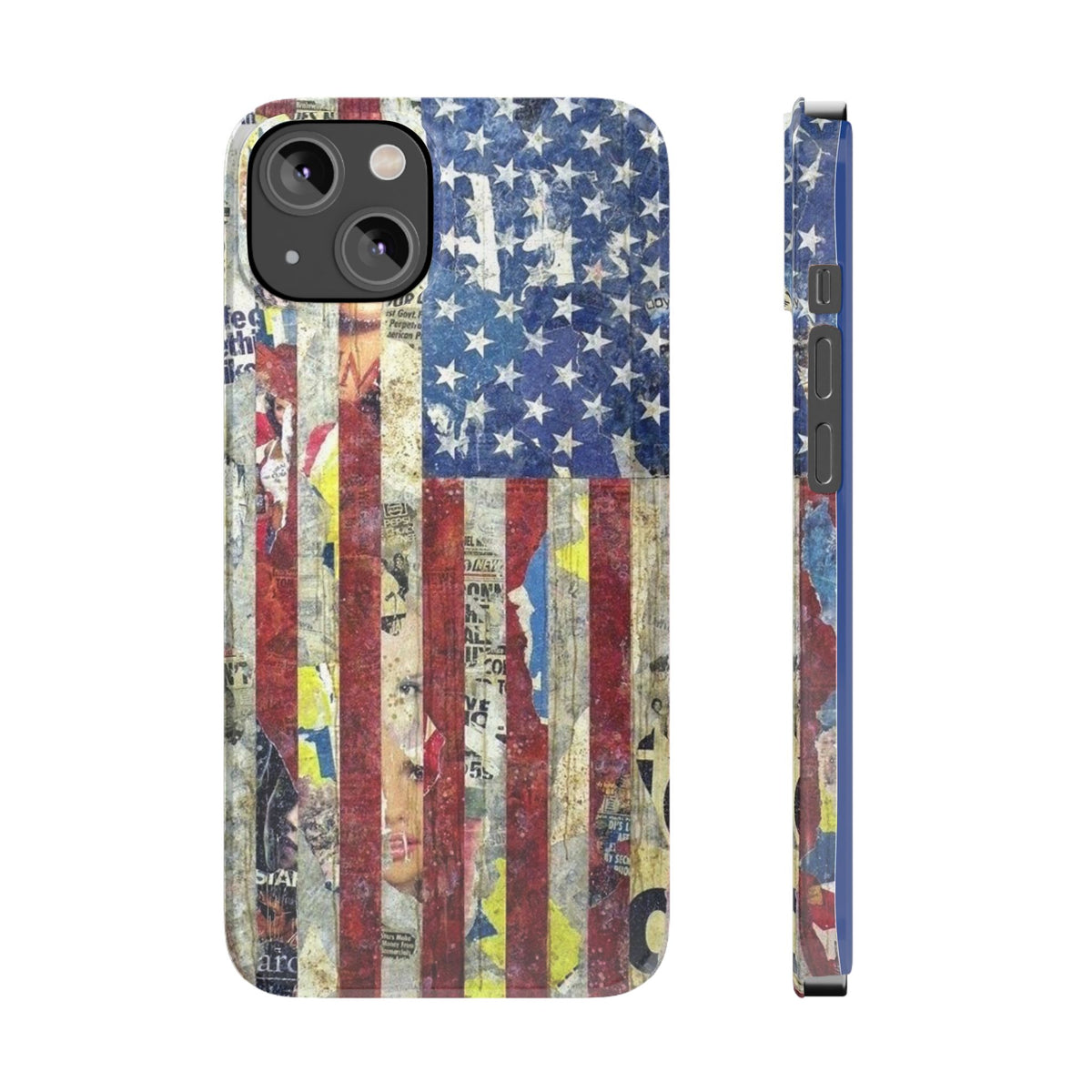 Patriotic Slim Phone Case - USA Flag Design, Gifts for Patriots, Americana Decor, Unique Phone Accessory, Red White Blue Love