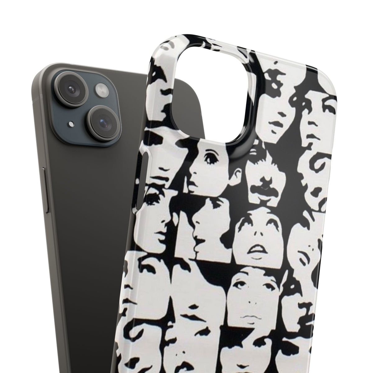 Black and White Face Collage Snap Case