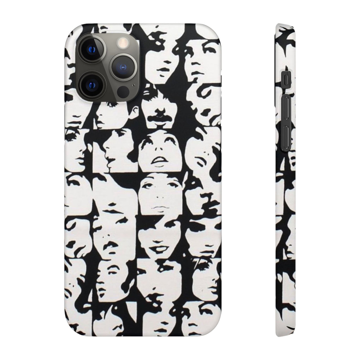 Black and White Face Collage Snap Case