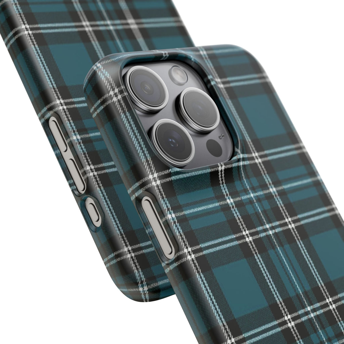 Teal Plaid Snap Case — Stylish Tartan Phone Cover