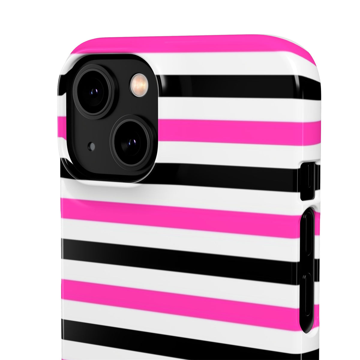 Striped Pink & Black Phone Case — Slim Snap Case