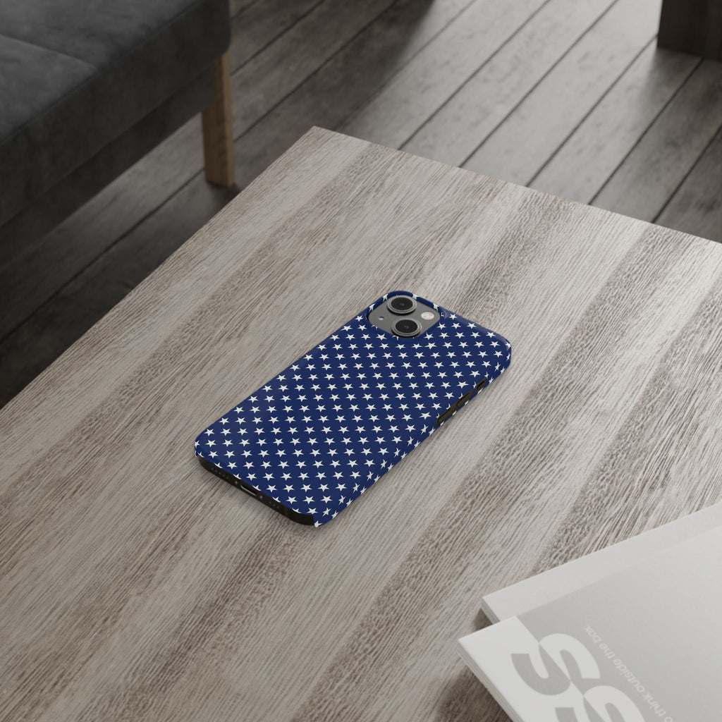 Navy Star Pattern Slim Phone Case | Patriotic American Flag Inspired