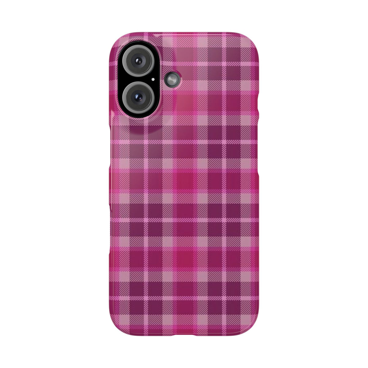 Pink Plaid Phone Case — Classic Plaid Snap Case for iPhone