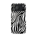 Zebra Print Snap Phone Case — Black & White Animal Pattern