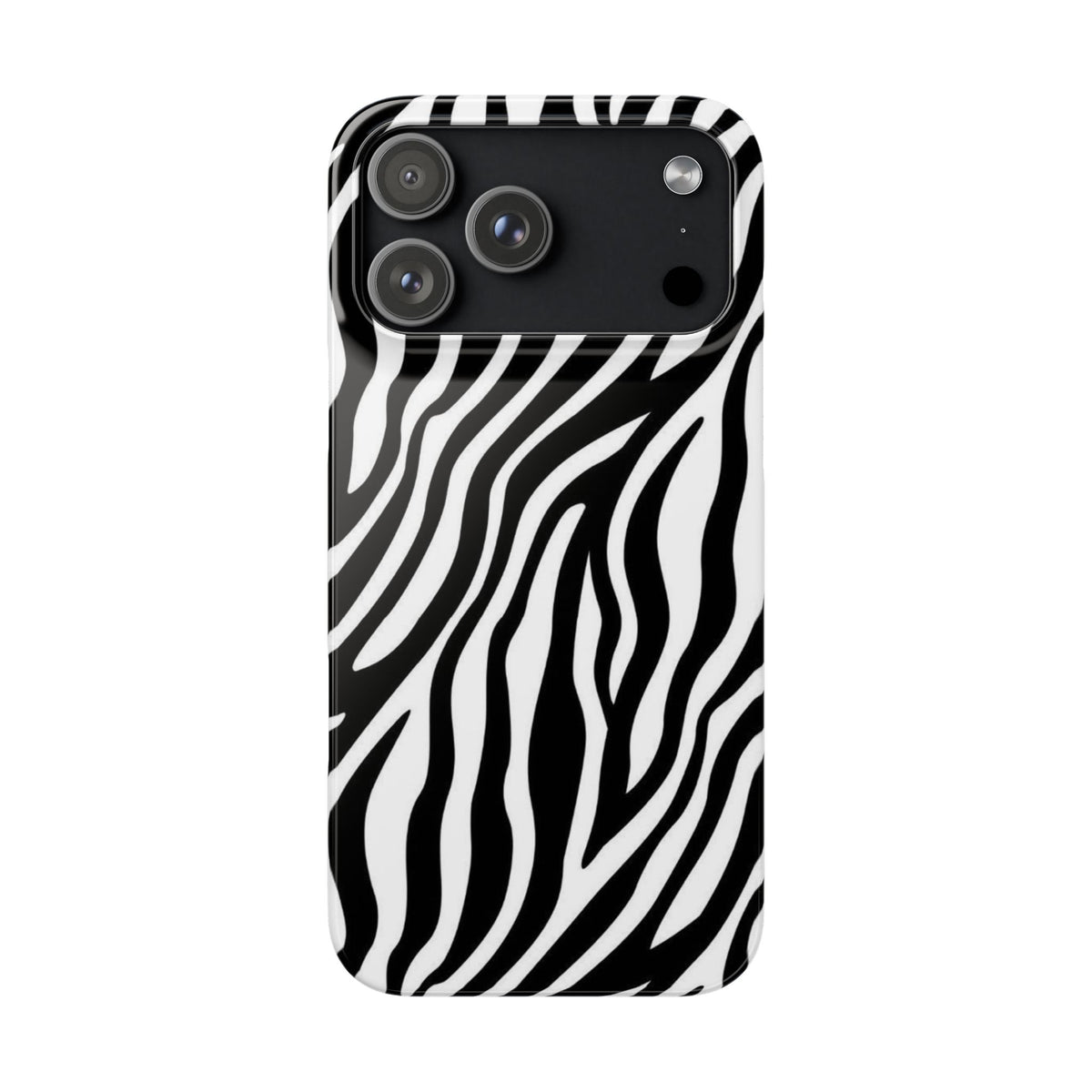 Zebra Print Snap Phone Case — Black & White Animal Pattern