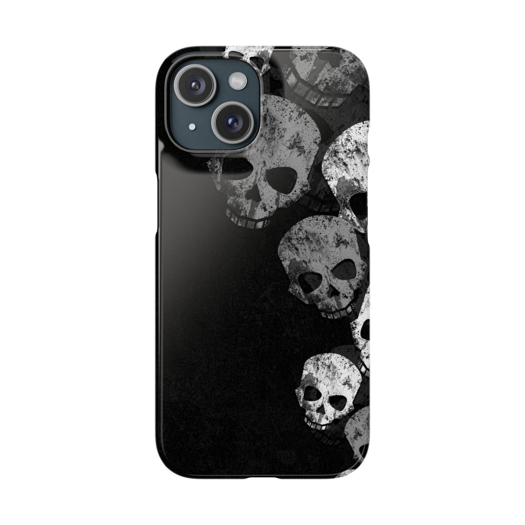 Skull Cascade Snap Phone Case — Gothic Black Grunge iPhone Cover