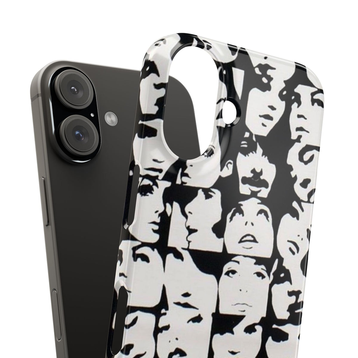 Black and White Face Collage Snap Case