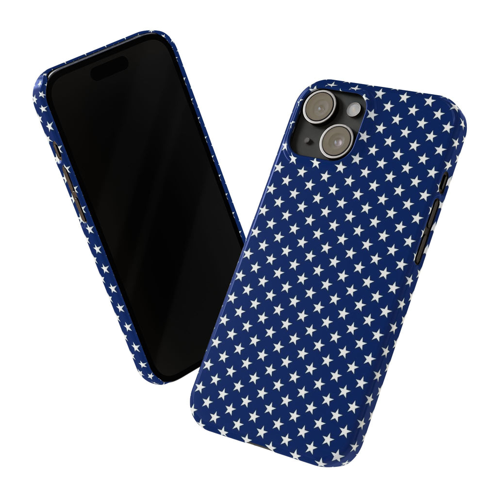 Navy Star Pattern Slim Phone Case | Patriotic American Flag Inspired