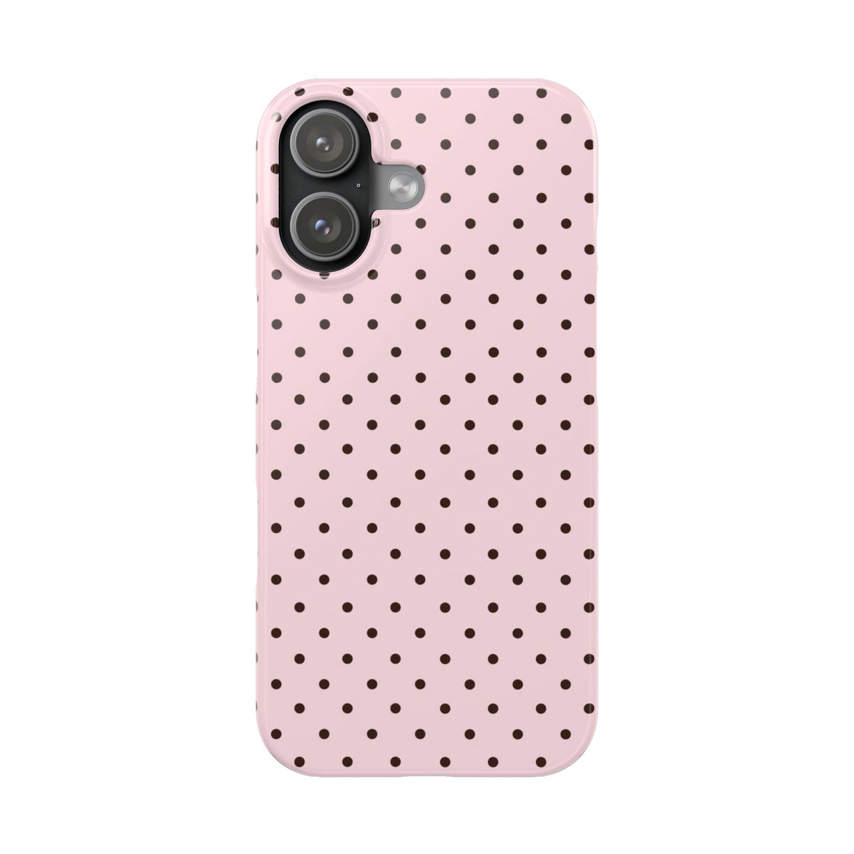 Pink Polka Dot Slim Phone Case | Black Dots, Pastel Pink