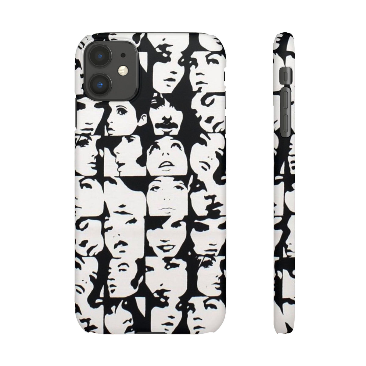 Black and White Face Collage Snap Case