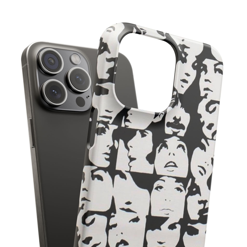 Black and White Face Collage Snap Case