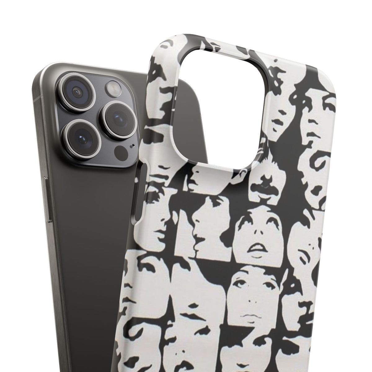 Black and White Face Collage Snap Case