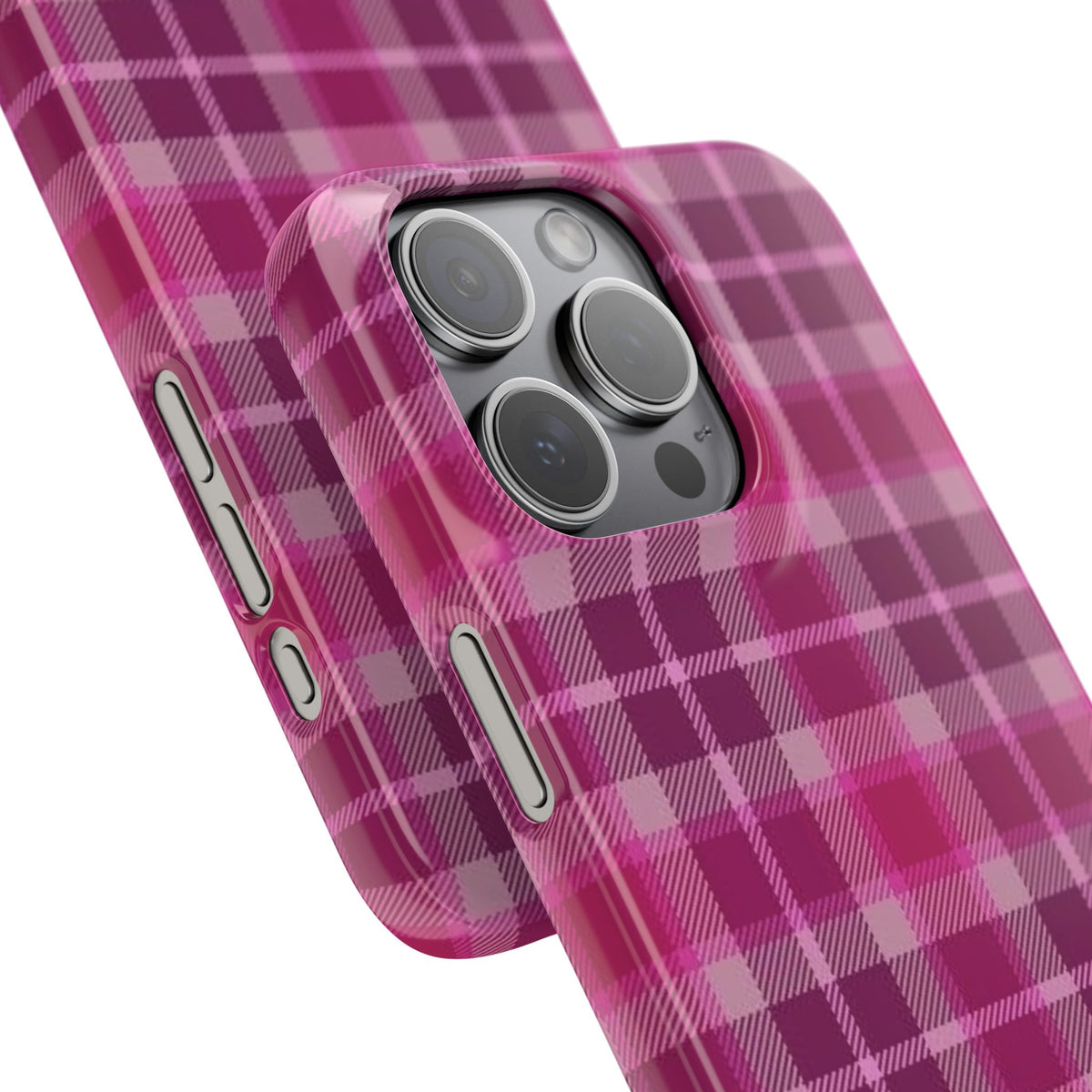 Pink Plaid Phone Case — Classic Plaid Snap Case for iPhone
