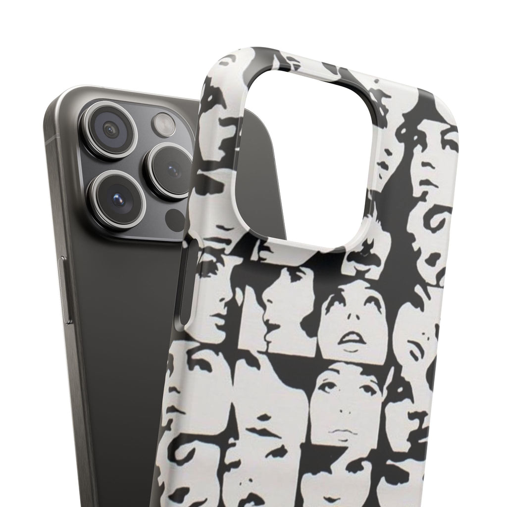 Black and White Face Collage Snap Case