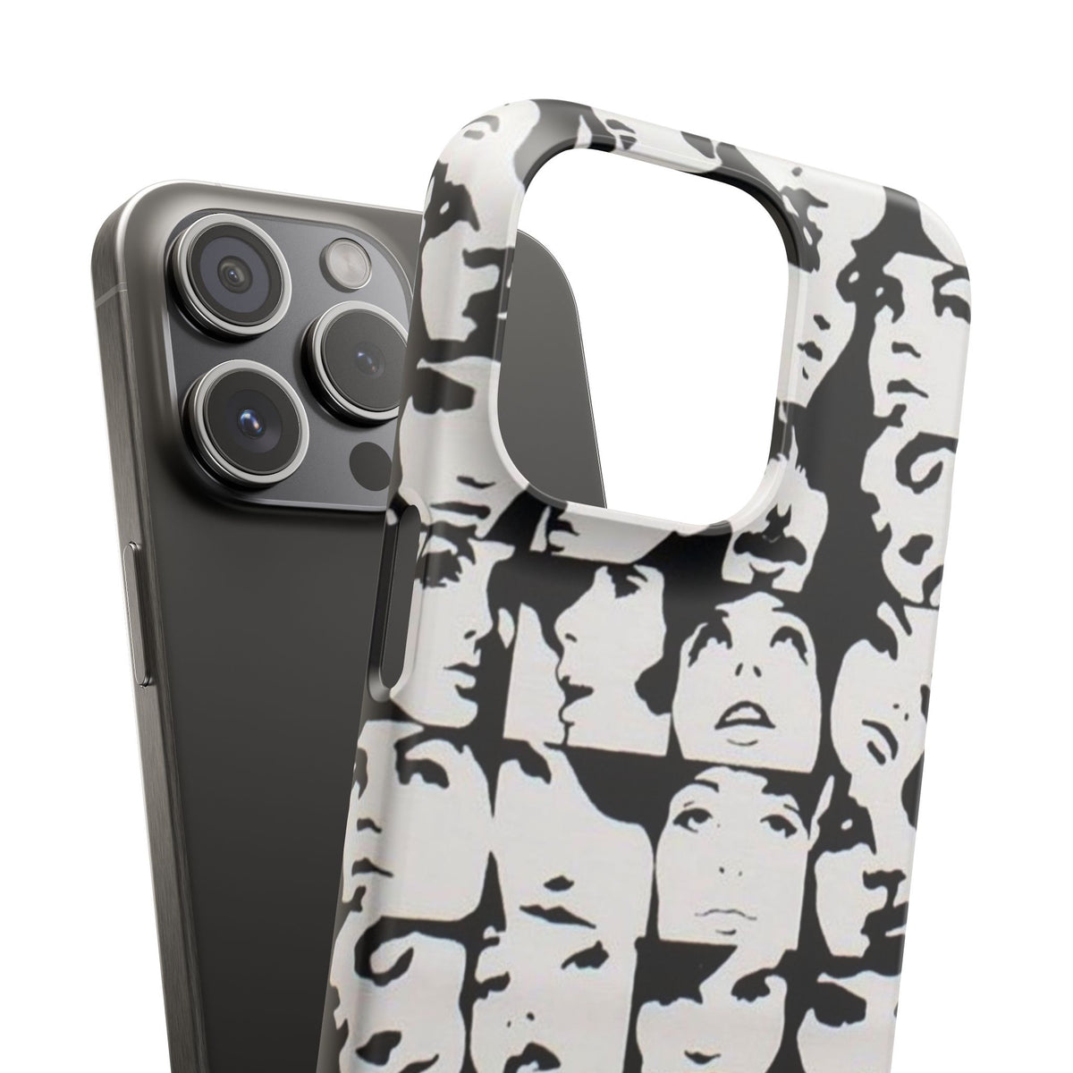 Black and White Face Collage Snap Case