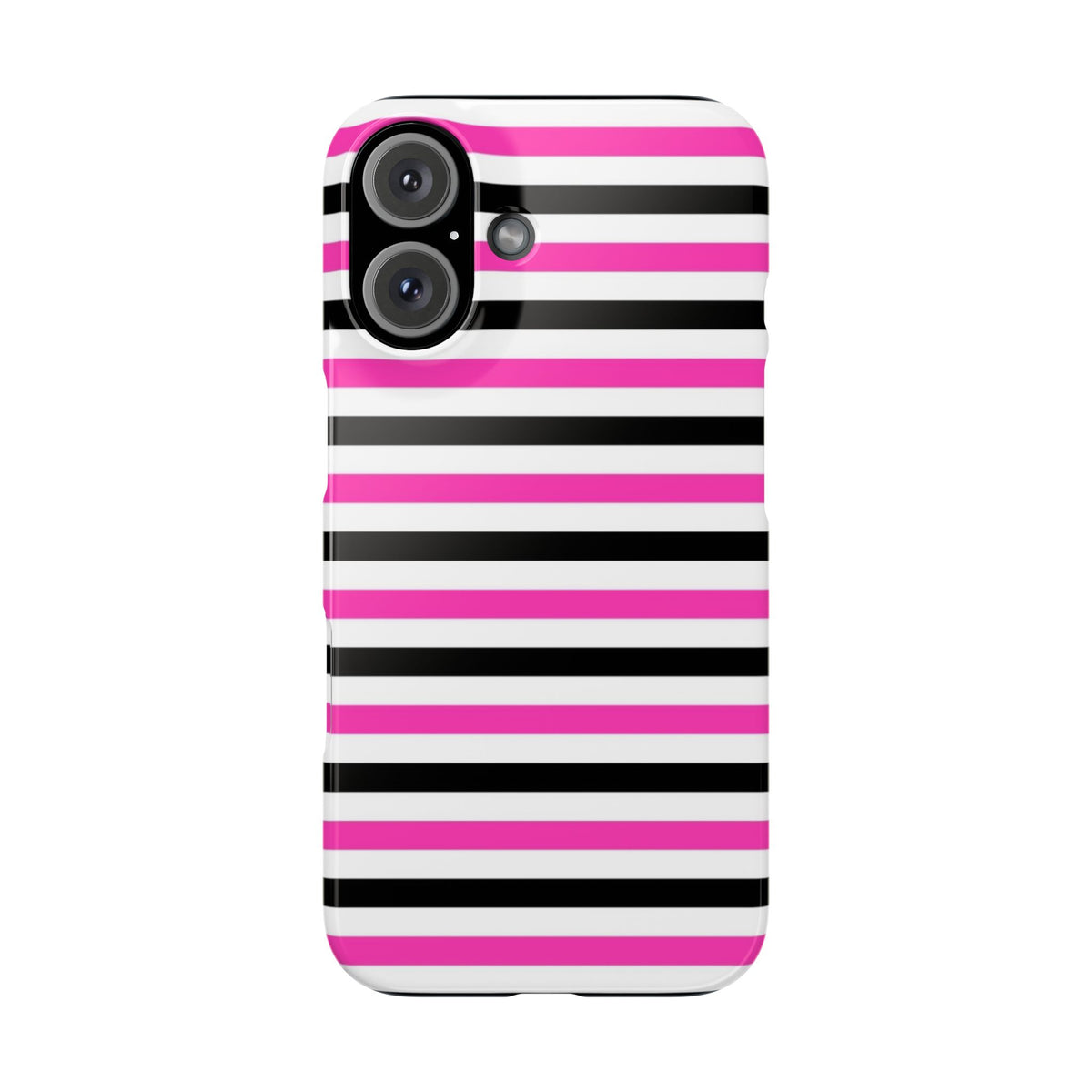 Striped Pink & Black Phone Case — Slim Snap Case