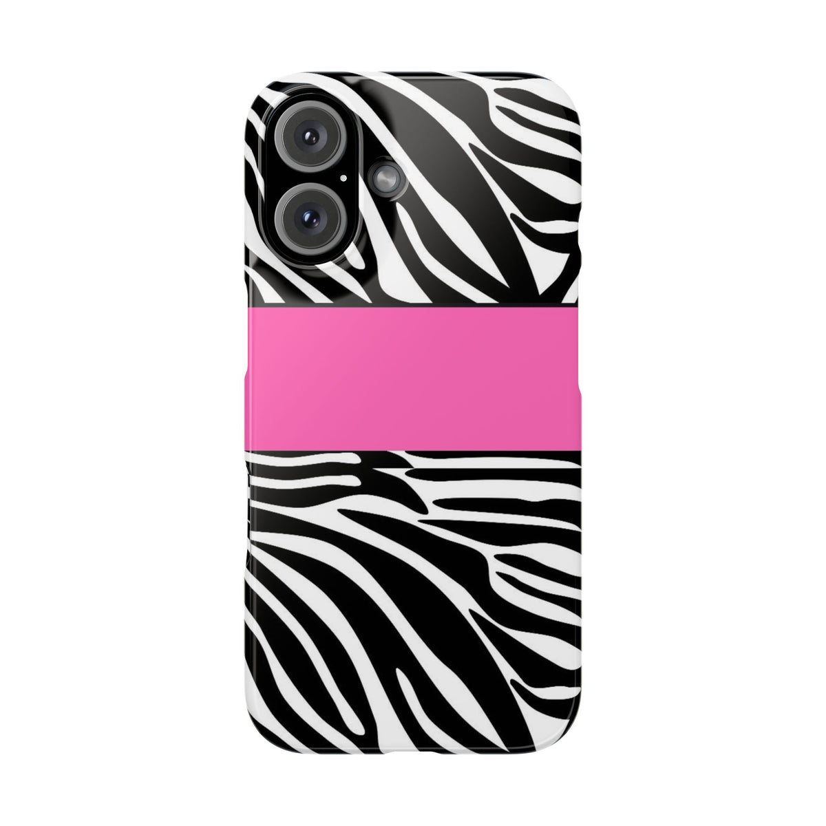 Zebra Stripe Snap Phone Case – Pink Accent