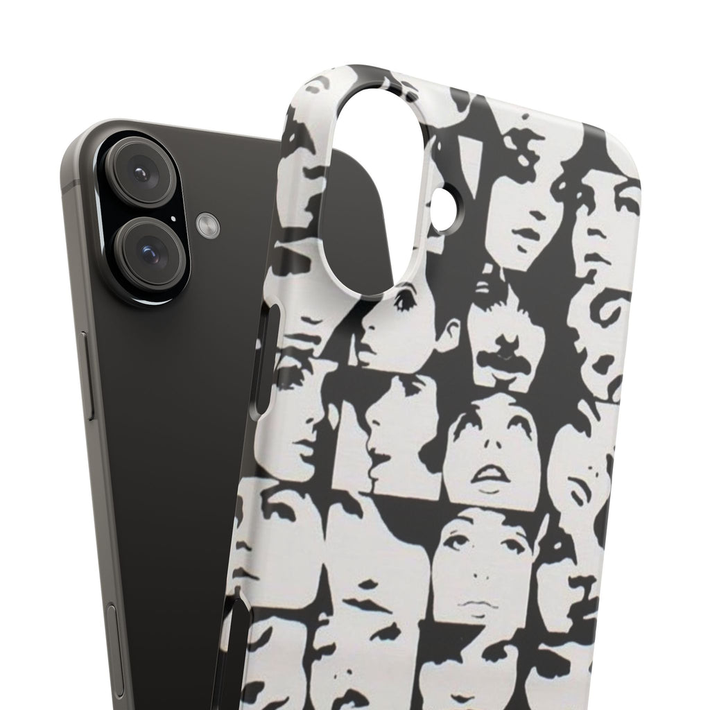 Black and White Face Collage Snap Case