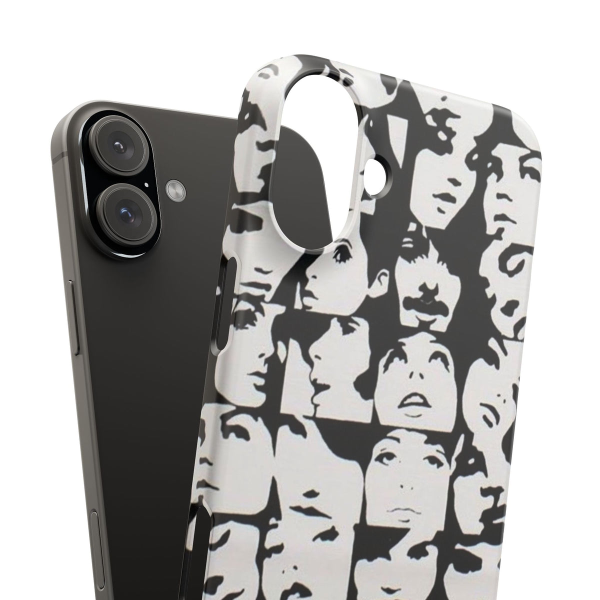 Black and White Face Collage Snap Case