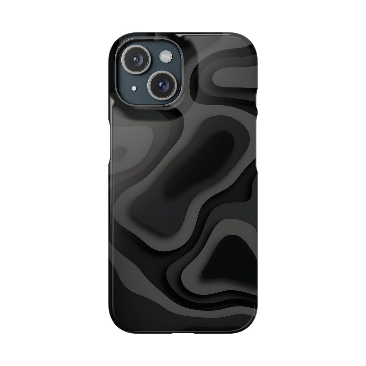 Sleek Black Phone Case, Modern Snap Cases for iPhone, Stylish Tech Accessory, Gift for Him/Her, Minimalist Design, Phone Protection