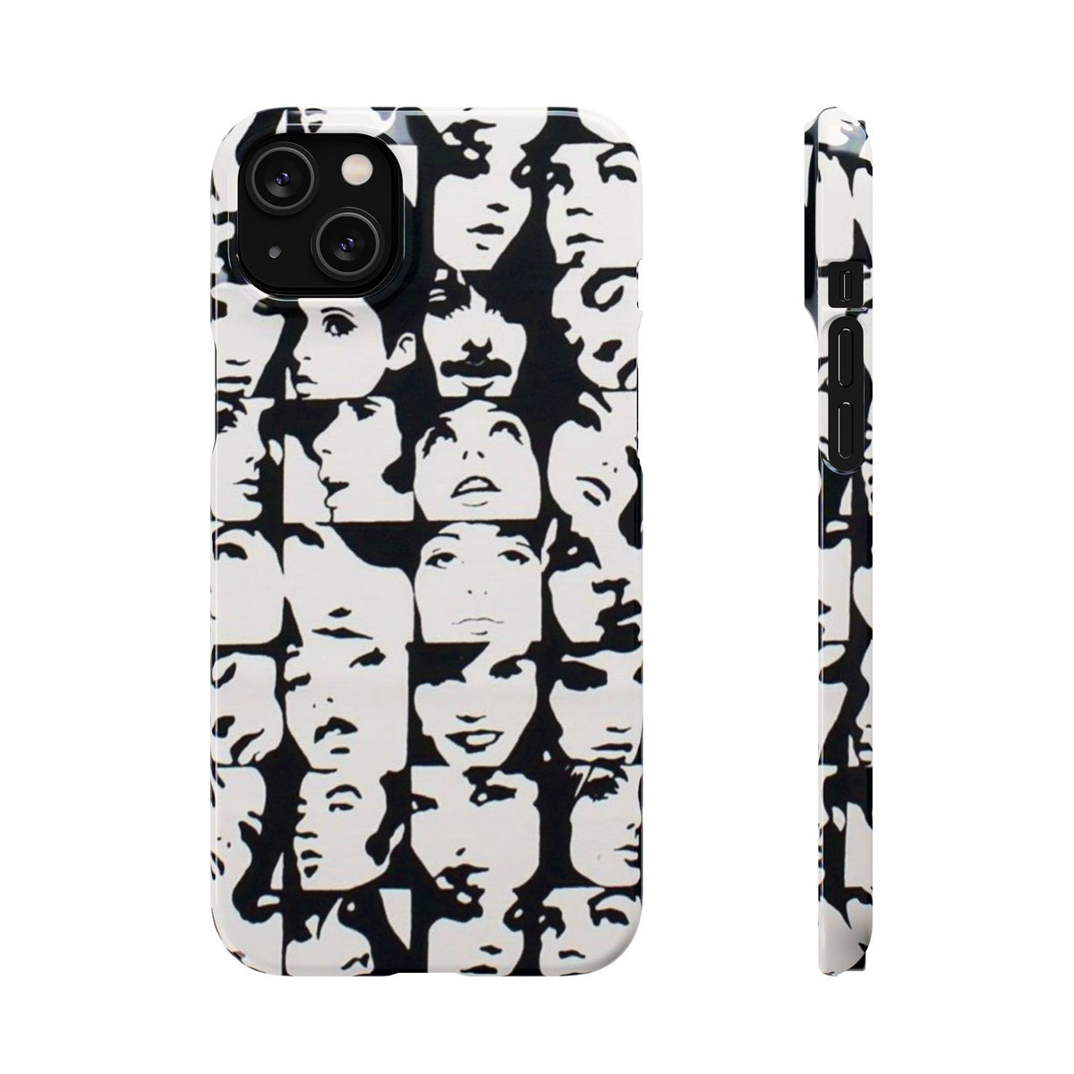 Black and White Face Collage Snap Case