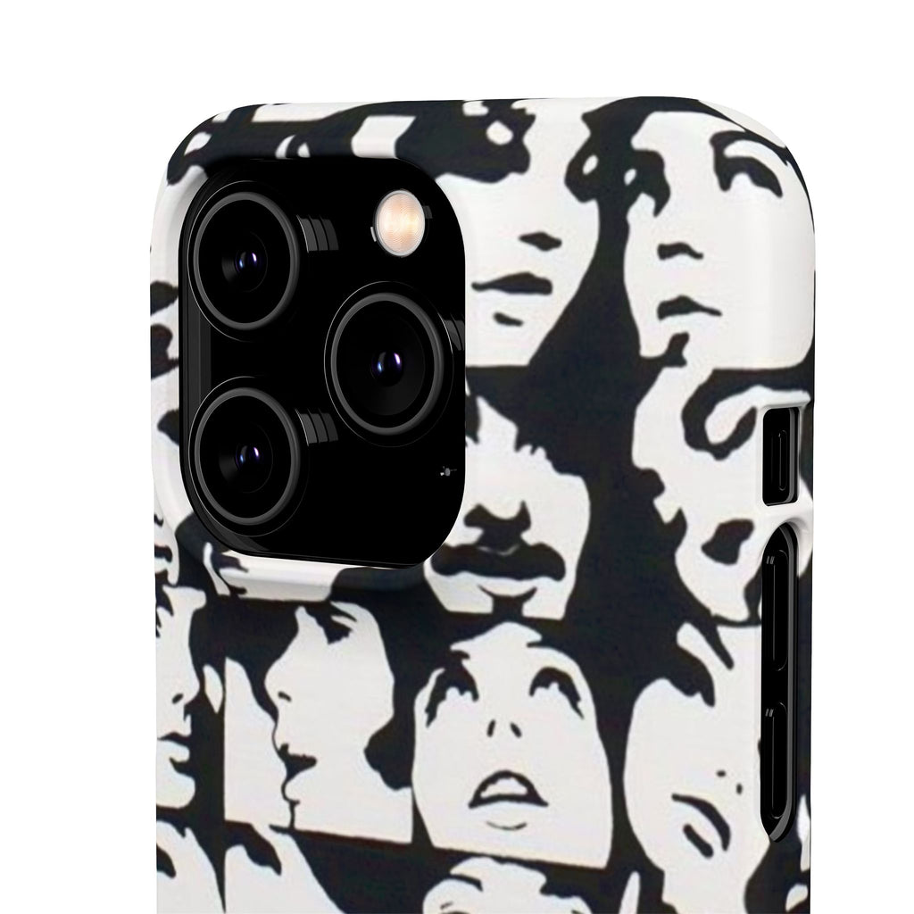 Black and White Face Collage Snap Case