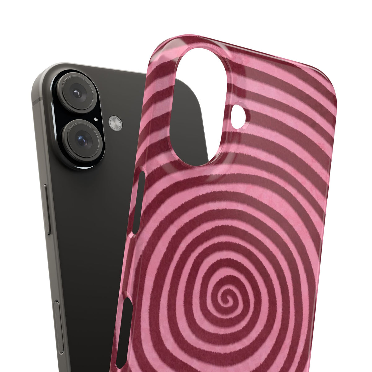 Pink Hypnotic Spiral Snap Phone Case