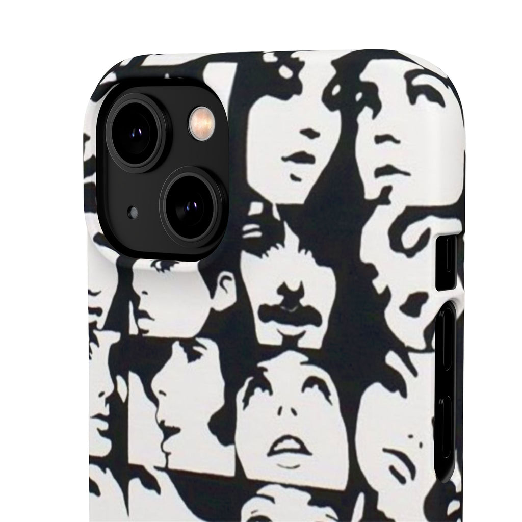 Black and White Face Collage Snap Case